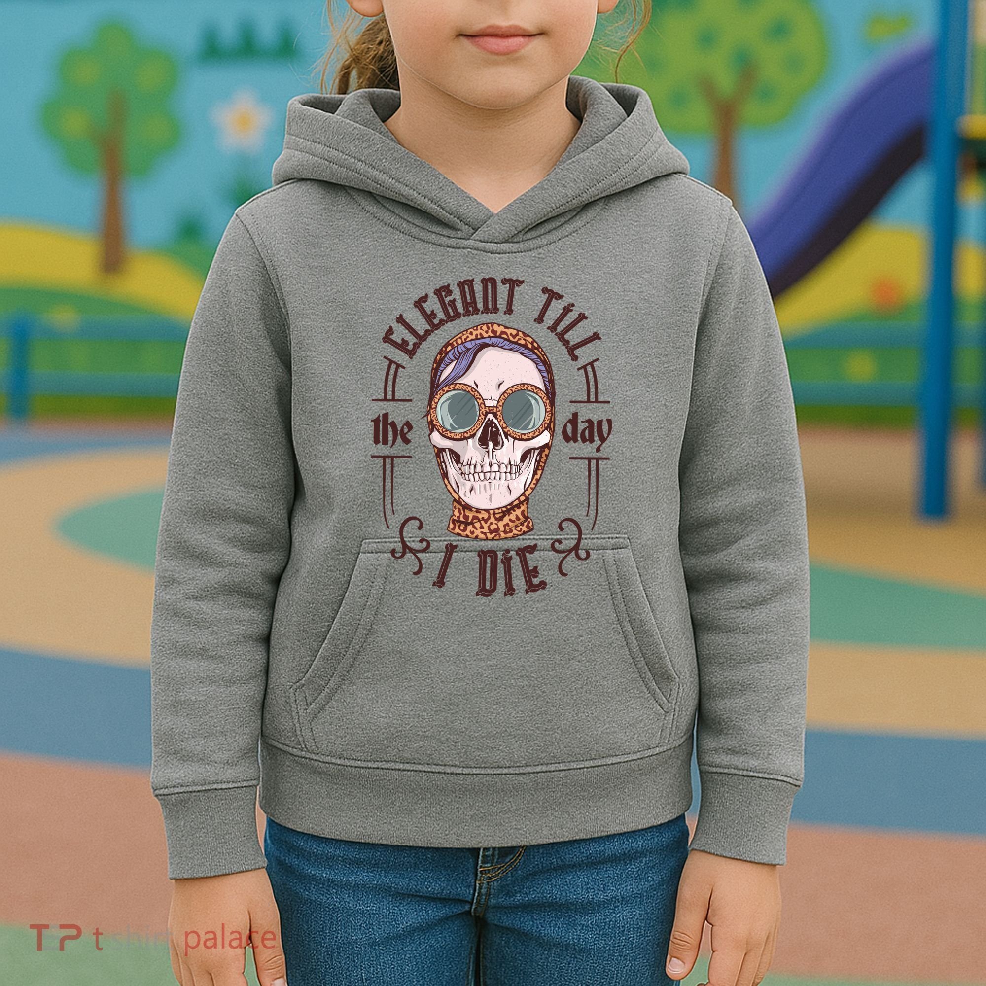 Elegant Till The Day I Die Skull Kids Hoodie