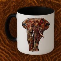 Elephant African Pattern Coffee Mug thumb 2