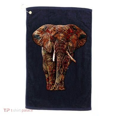 Elephant African Pattern Golf Towel