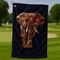 Elephant African Pattern Golf Towel thumb 1