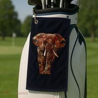 Elephant African Pattern Golf Towel thumb 2