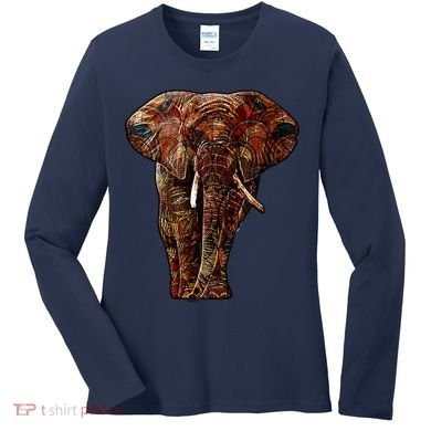 Elephant African Pattern Women's Long Sleeve Shirt