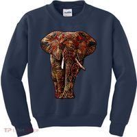 Elephant African Pattern Kids Sweatshirt thumb 0