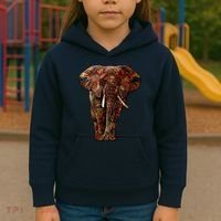 Elephant African Pattern Kids Hoodie thumb 3