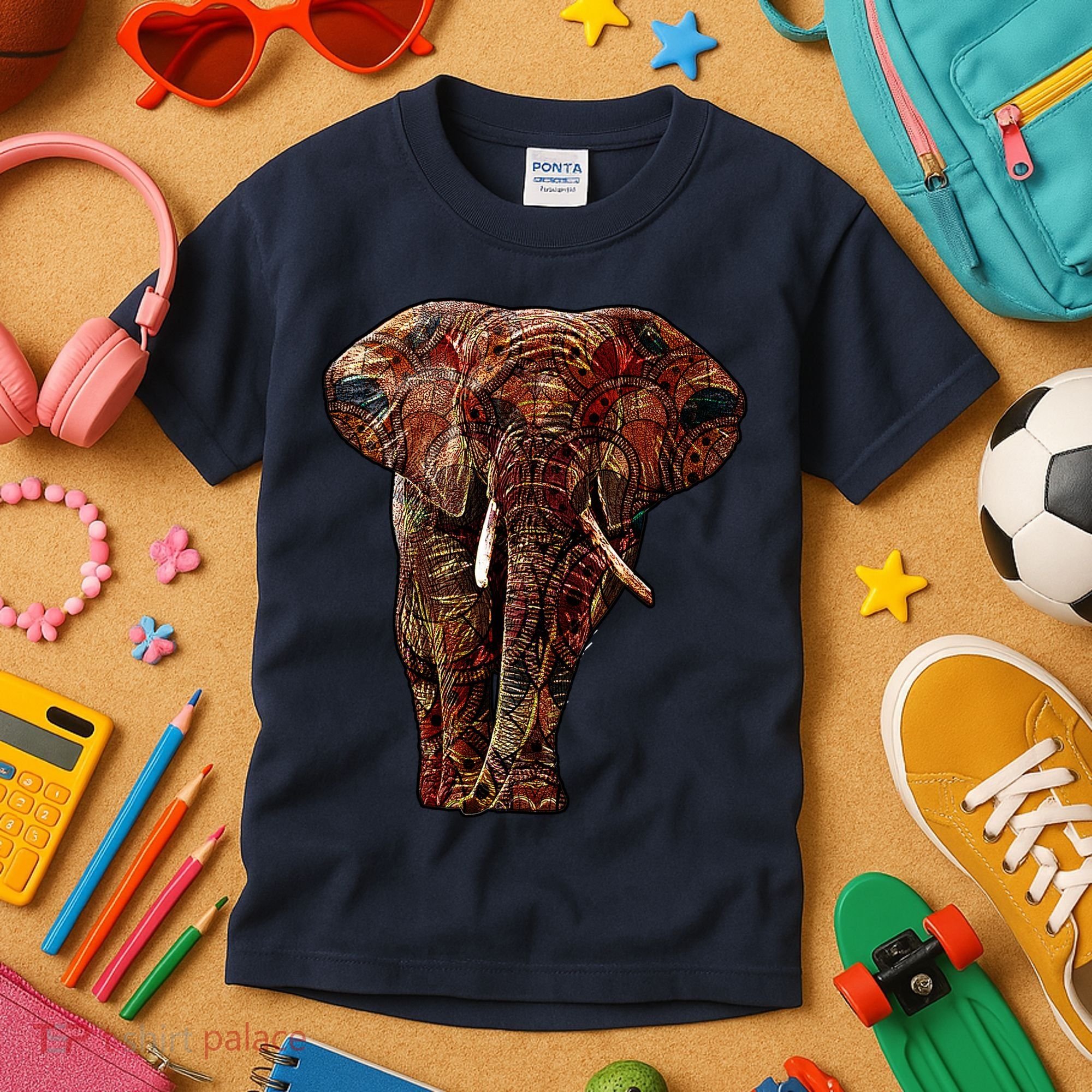 Elephant African Pattern Kids T-Shirt