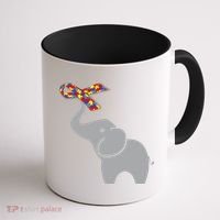 Elephant Autism Awareness Ribbon Coffee Mug thumb 1