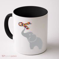 Elephant Autism Awareness Ribbon Coffee Mug thumb 0