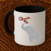 Elephant Autism Awareness Ribbon Coffee Mug thumb 2