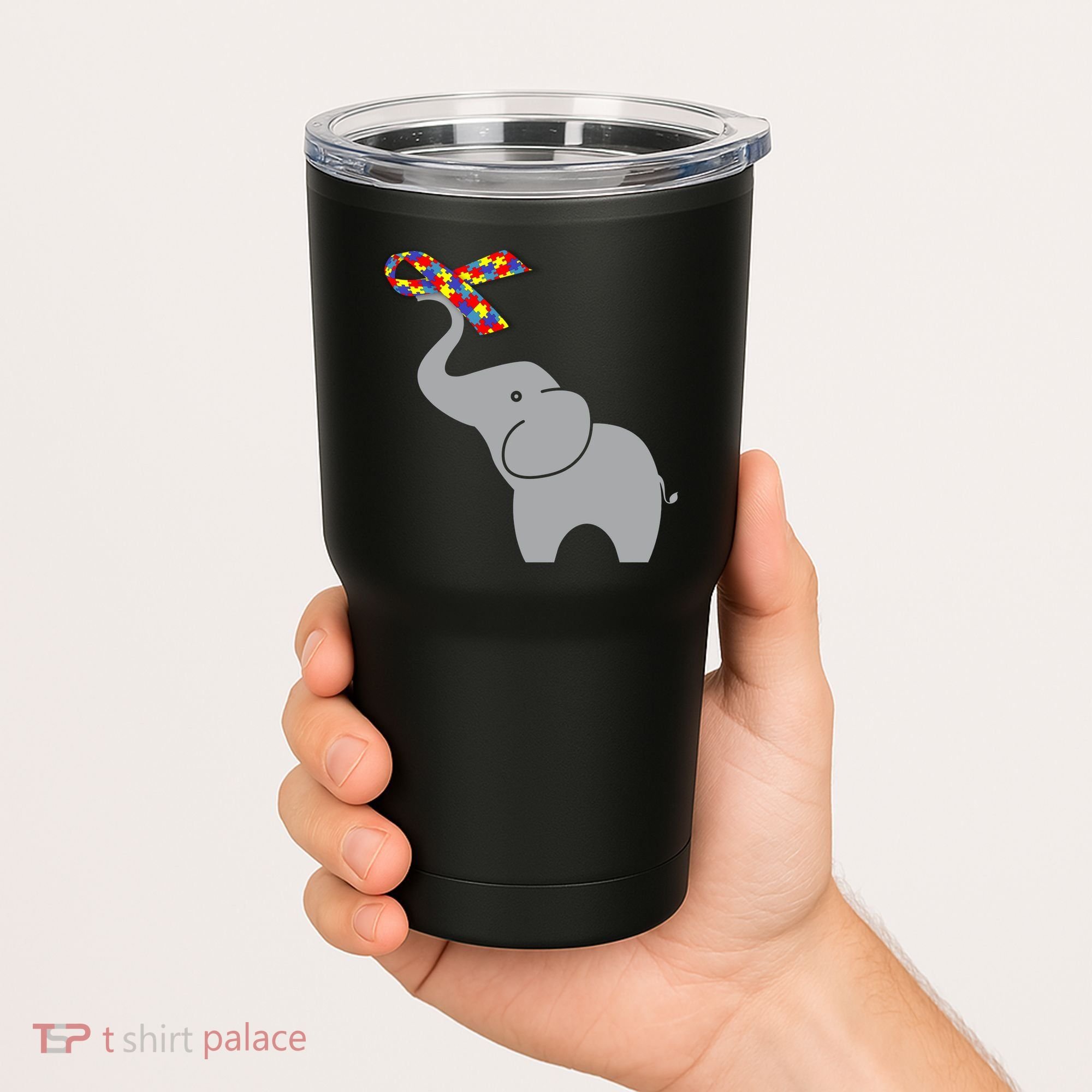 Elephant Autism Awareness Ribbon Tumbler
