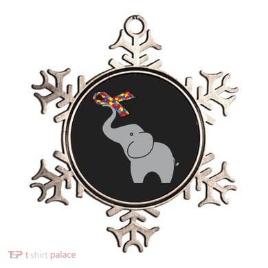 Elephant Autism Awareness Ribbon Ornament