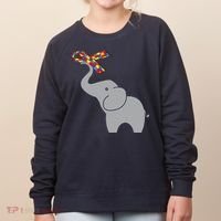 Elephant Autism Awareness Ribbon Women's Sweatshirt thumb 0