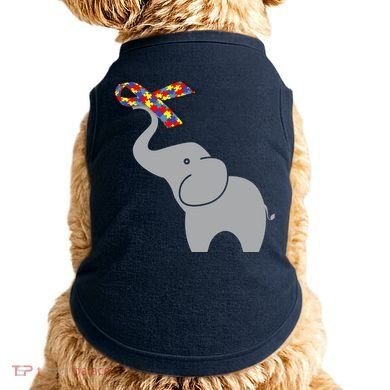 Elephant Autism Awareness Ribbon Doggie Tank