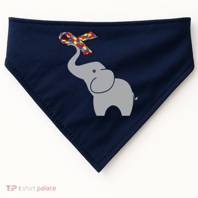 Elephant Autism Awareness Ribbon USA-Made Doggie Bandana
