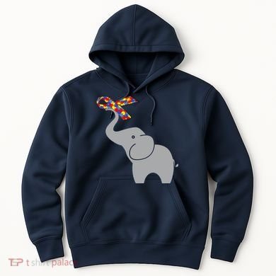 Elephant Autism Awareness Ribbon Hoodie