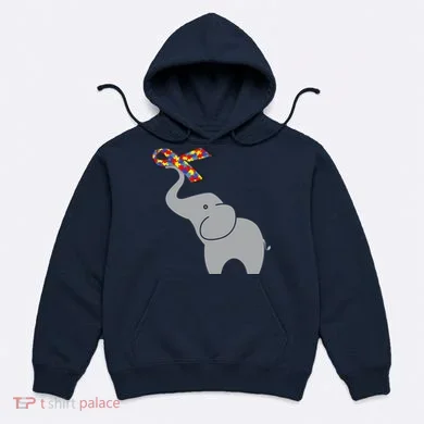 Elephant Autism Awareness Ribbon Hoodie