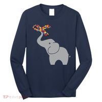 Elephant Autism Awareness Ribbon Long Sleeve Shirt thumb 0