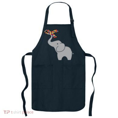 Elephant Autism Awareness Ribbon Apron