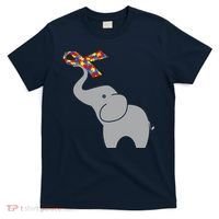 Elephant Autism Awareness Ribbon T-Shirt thumb 0