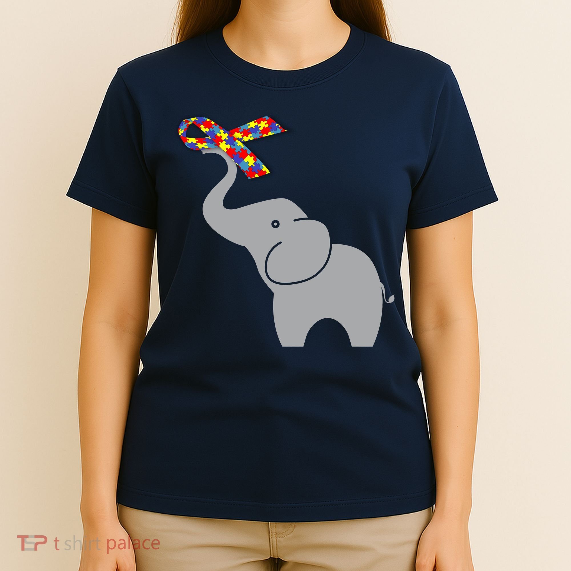 Elephant Autism Awareness Ribbon T-Shirt