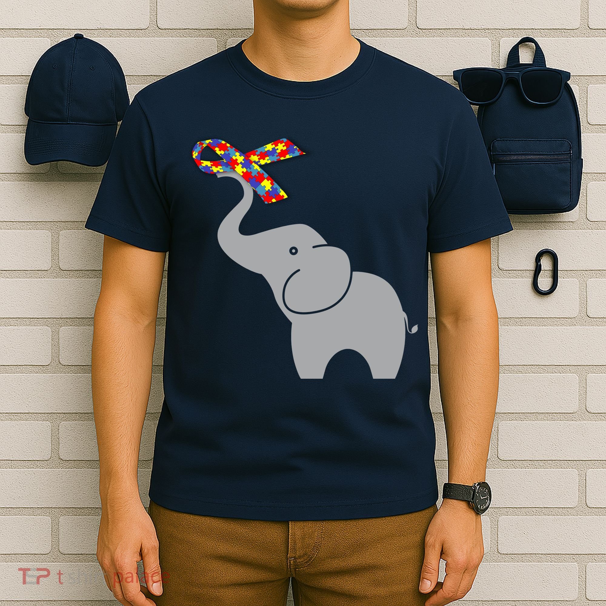 Elephant Autism Awareness Ribbon T-Shirt