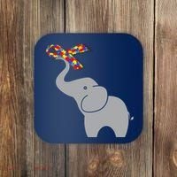 Elephant Autism Awareness Ribbon Coaster thumb 0