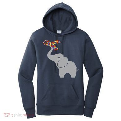 Elephant Autism Awareness Ribbon Women's Hoodie