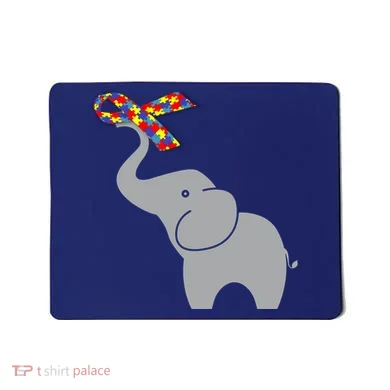 Elephant Autism Awareness Ribbon Mousepad