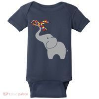 Elephant Autism Awareness Ribbon Baby Bodysuit thumb 0