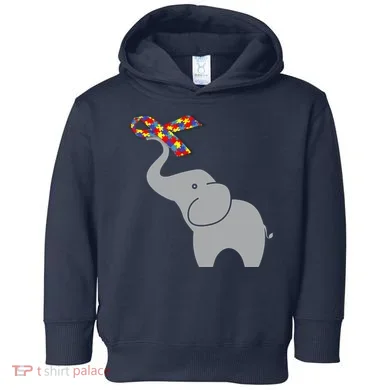 Elephant Autism Awareness Ribbon Toddler Hoodie