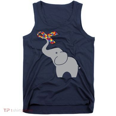 Elephant Autism Awareness Ribbon Tank Top