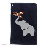 Elephant Autism Awareness Ribbon Golf Towel thumb 0