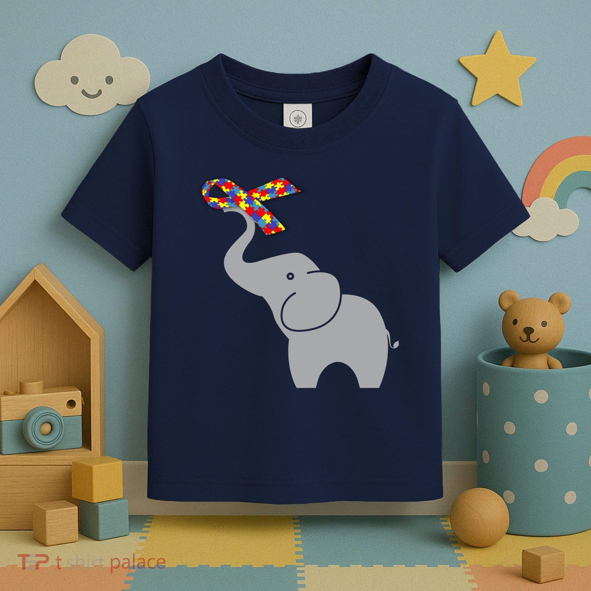 Elephant Autism Awareness Ribbon Toddler T-Shirt