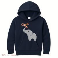 Elephant Autism Awareness Ribbon Kids Hoodie thumb 0