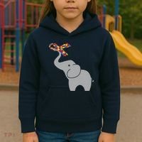 Elephant Autism Awareness Ribbon Kids Hoodie thumb 3