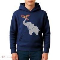 Elephant Autism Awareness Ribbon Kids Hoodie thumb 4