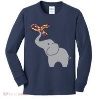 Elephant Autism Awareness Ribbon Kids Long Sleeve Shirt thumb 0