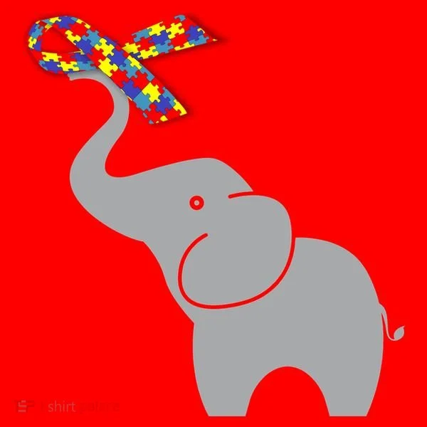 Elephant Autism Awareness Ribbon Santa Hat