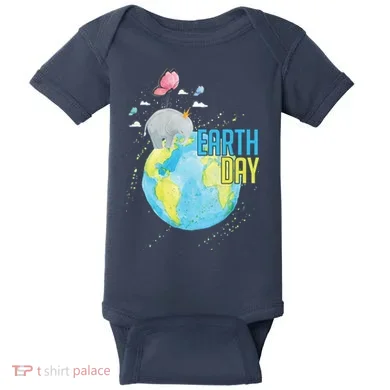 Elephant Earth Day Baby Bodysuit