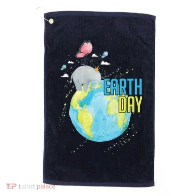 Elephant Earth Day Golf Towel