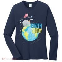 Elephant Earth Day Women's Long Sleeve Shirt thumb 0