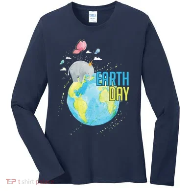 Elephant Earth Day Women's Long Sleeve Shirt