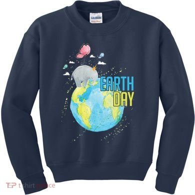 Elephant Earth Day Kids Sweatshirt