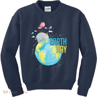 Elephant Earth Day Kids Sweatshirt