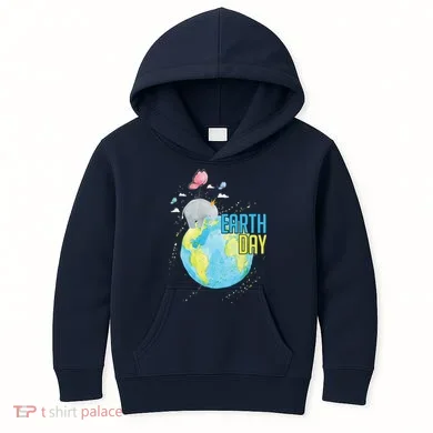 Elephant Earth Day Kids Hoodie