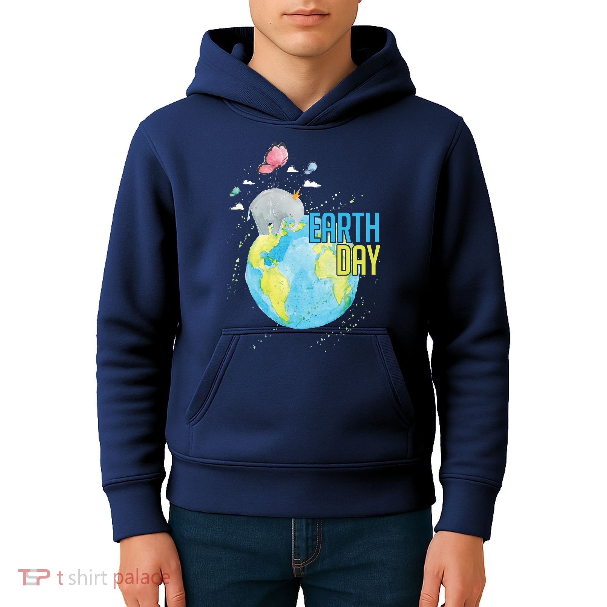 Elephant Earth Day Kids Hoodie