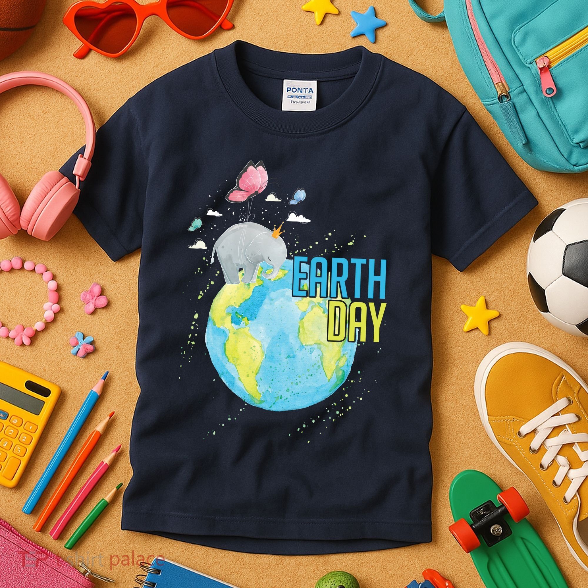 Elephant Earth Day Kids T-Shirt