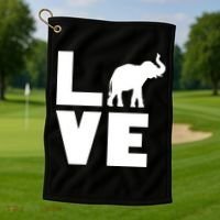 Elephant Love Golf Towel thumb 1