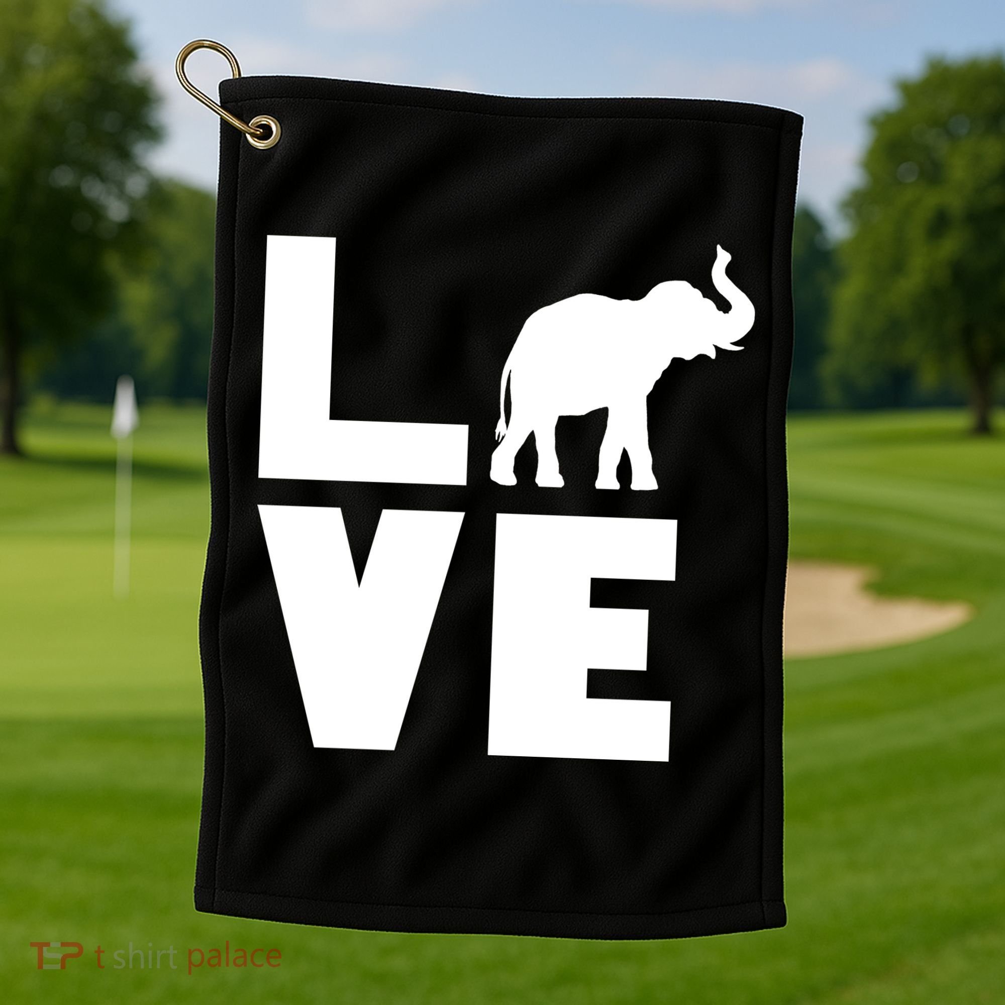 Elephant Love Golf Towel