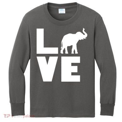 Elephant Love Kids Long Sleeve Shirt