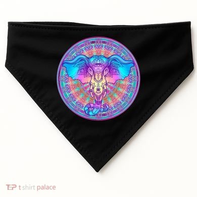 Elephant Mandala Pastel Rainbow USA-Made Doggie Bandana